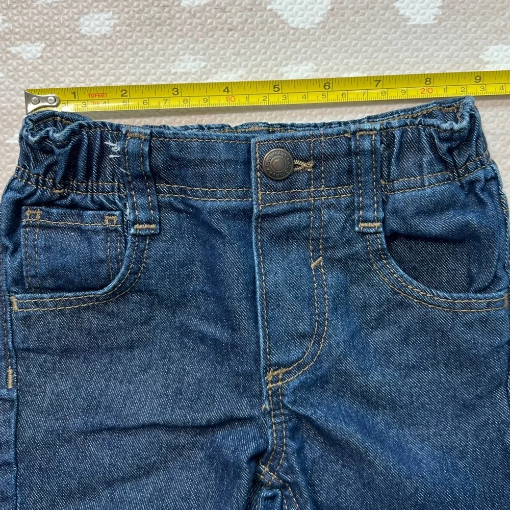 Straight Leg Dark Wash Jeans for Toddler Girls or Boys - Picture 5 of 7
